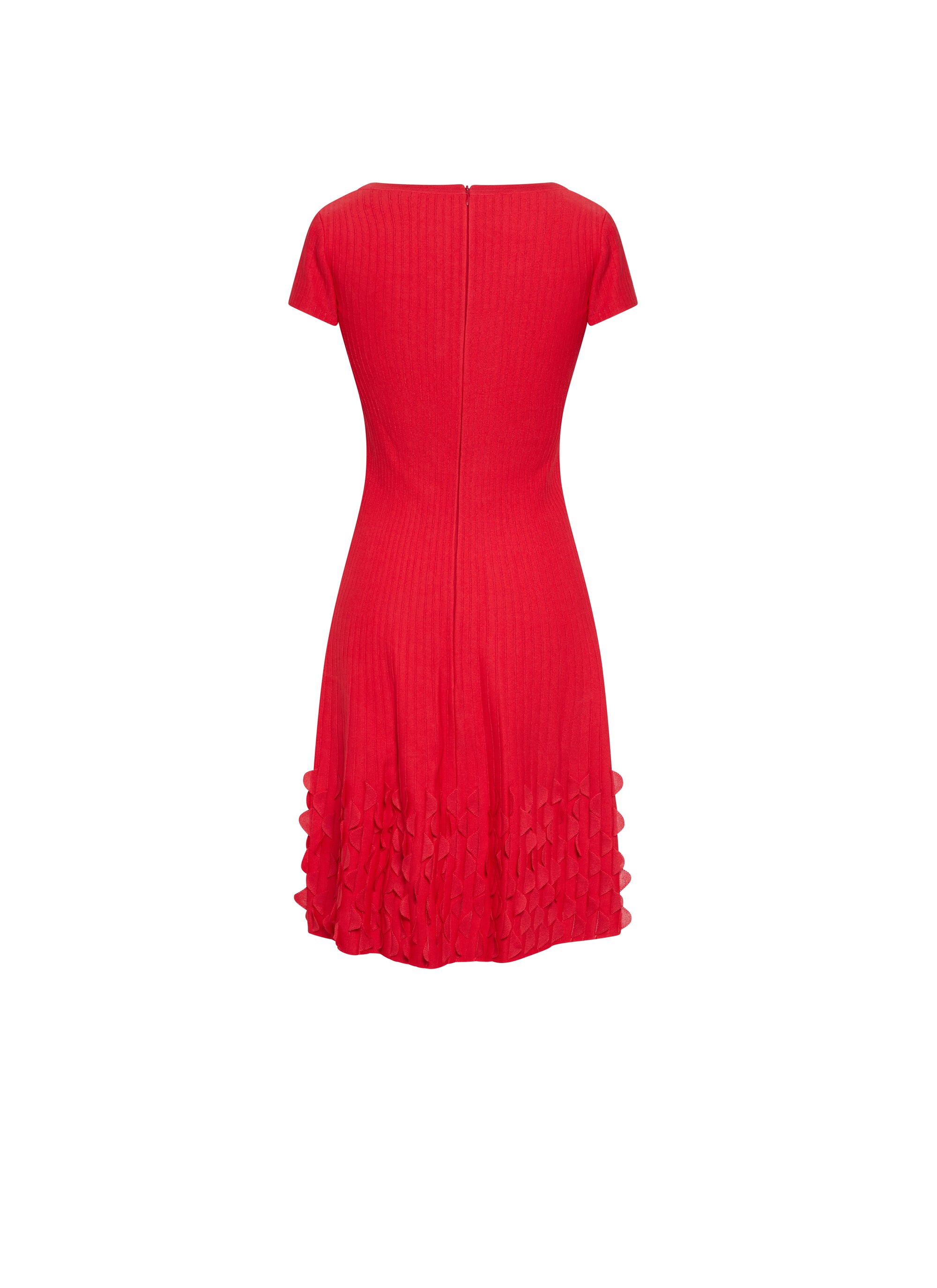 Robe col danseuse à manches courtes - Ecarlate