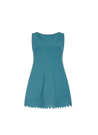 Sleeveless diamond tunic - Glacier Blue