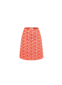 Jupe courte entièrement brodée - Orange Sanguine