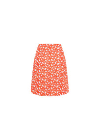 Fully embroidered short skirt - Orange Sanguine