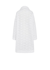 Buttoned lace coat - White