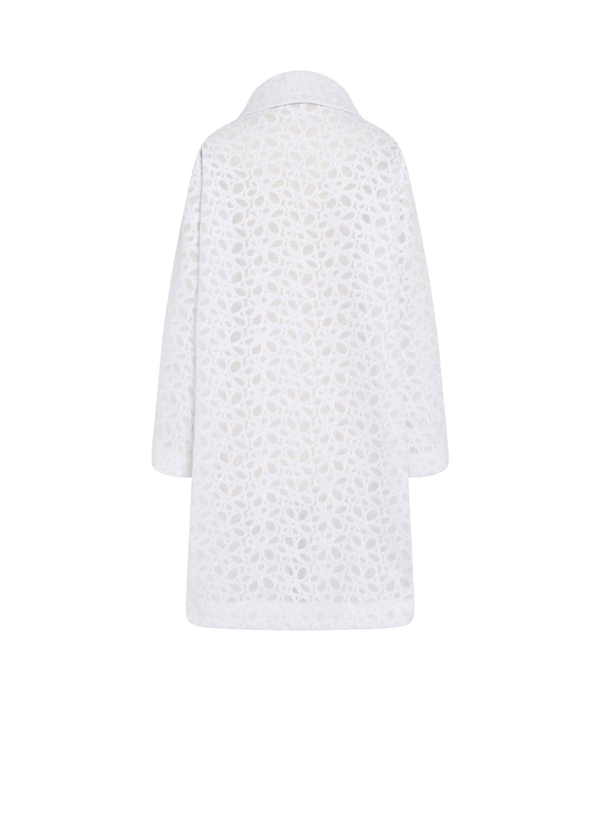 Buttoned lace coat - White