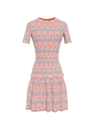 Robe courte à manches courtes Aster en maille - Multicolor
