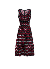 Robe sans manches Mini Orchidée en maille - Noir & Rouge