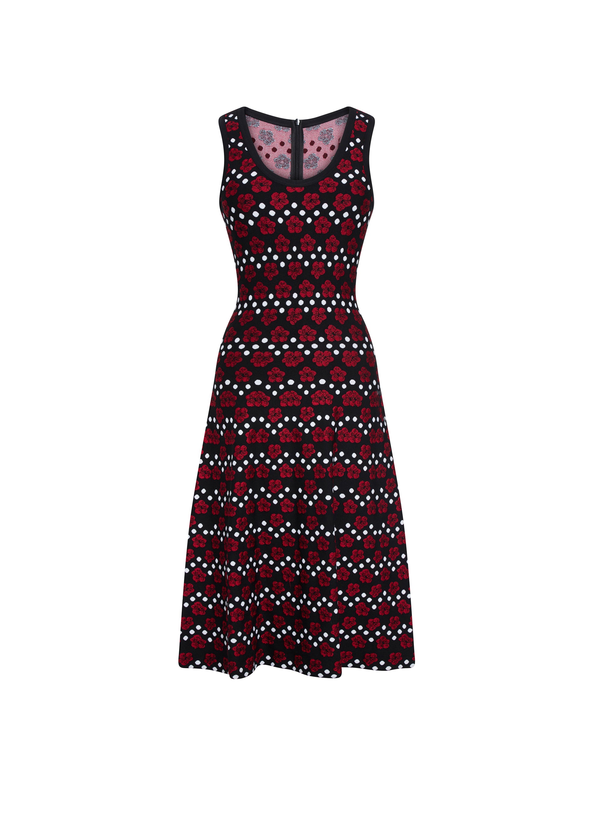 Robe sans manches Mini Orchidée en maille - Noir & Rouge
