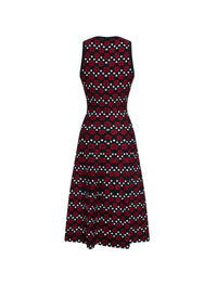 Robe sans manches Mini Orchidée en maille - Noir & Rouge