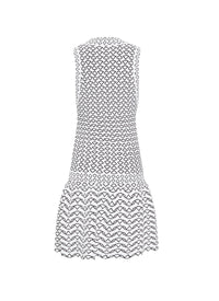 Robe courte sans manches Fantasia en maille - Blanc & Noir