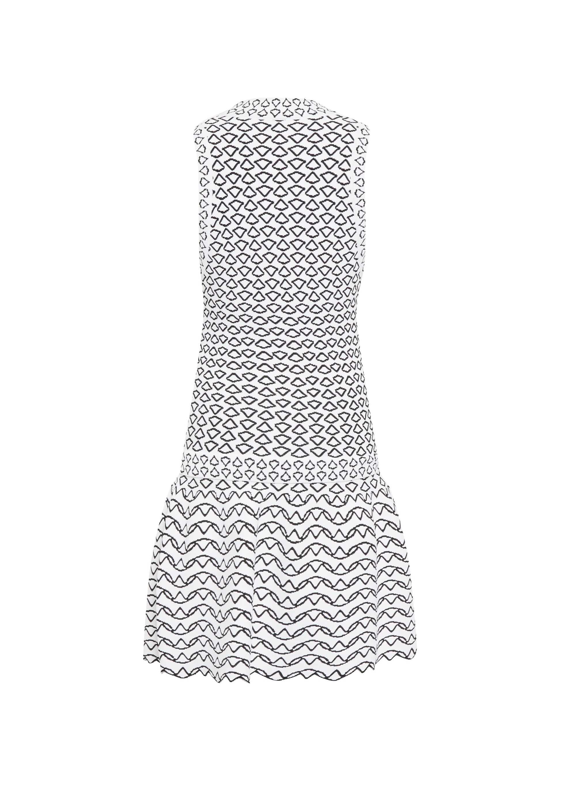 Robe courte sans manches Fantasia en maille - Blanc & Noir