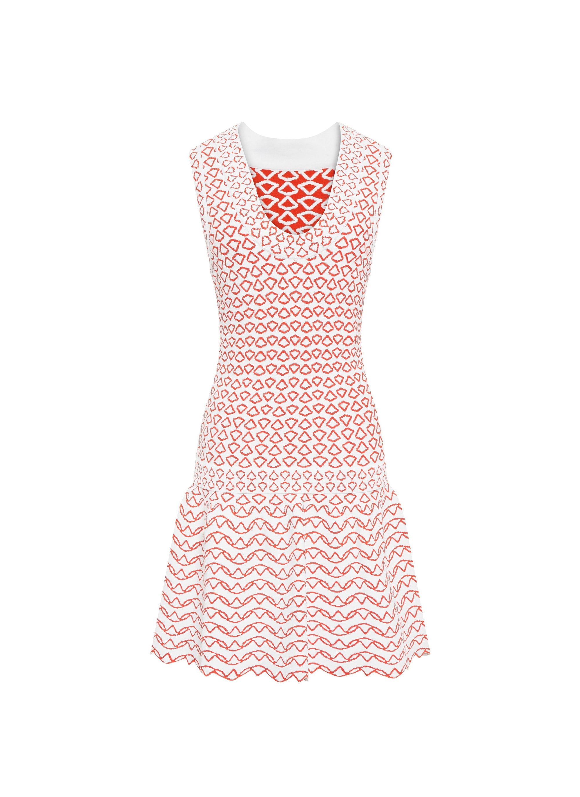 Robe courte sans manches - Blanc & Orange