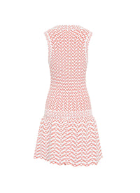 Robe courte sans manches - Blanc & Orange