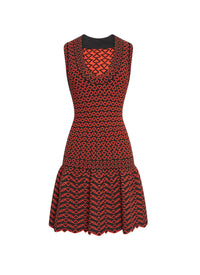 Robe courte sans manches Fantasia en maille - Noir & Orange