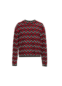 Pull à manches longues Mini Orchidée en maille - Noir & Rouge