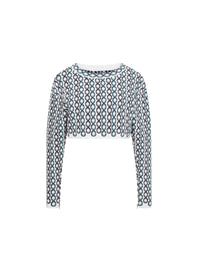 Long sleeve cropped jumper with zip - Multicolour