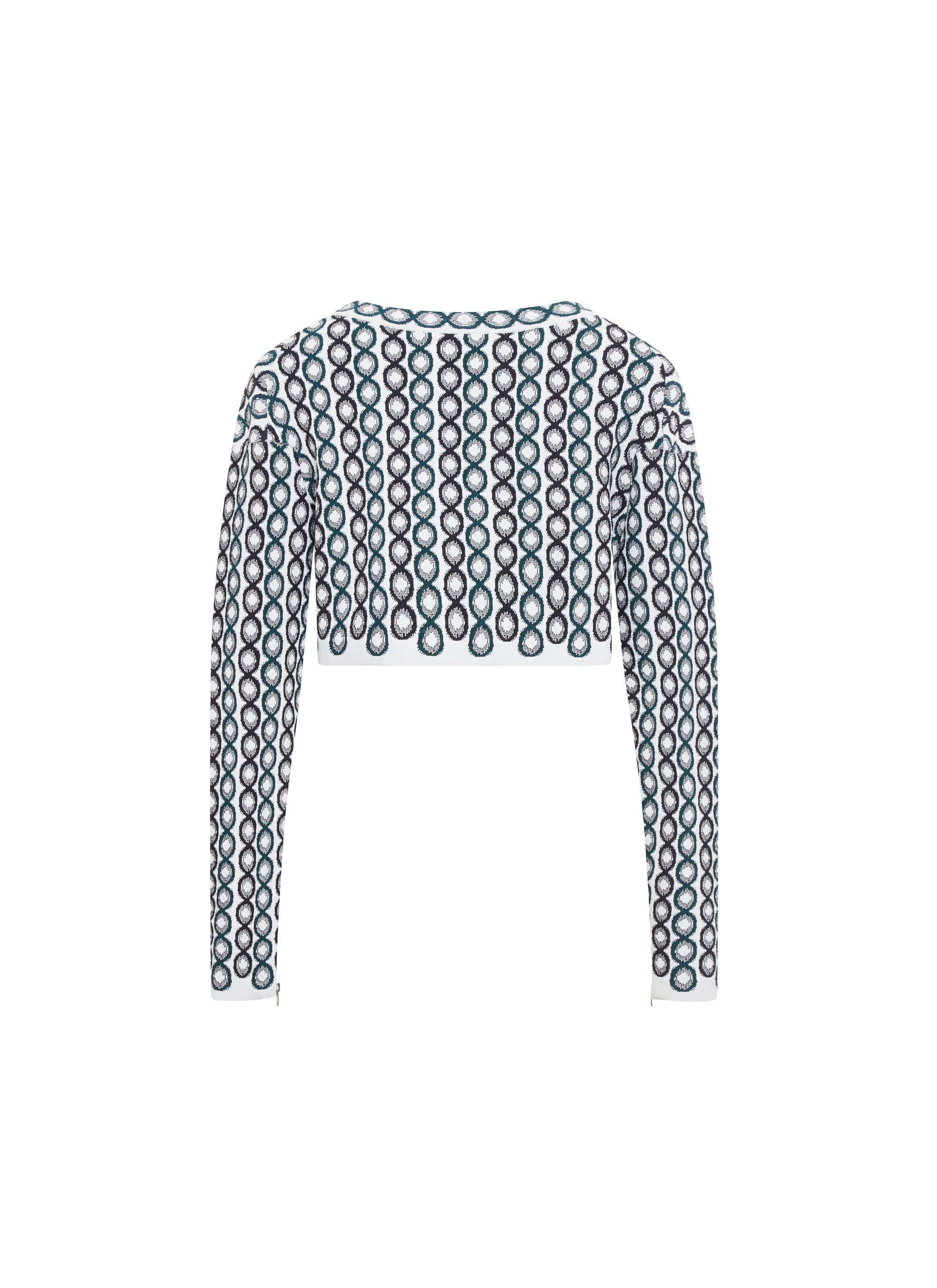 Long sleeve cropped jumper with zip - Multicolour
