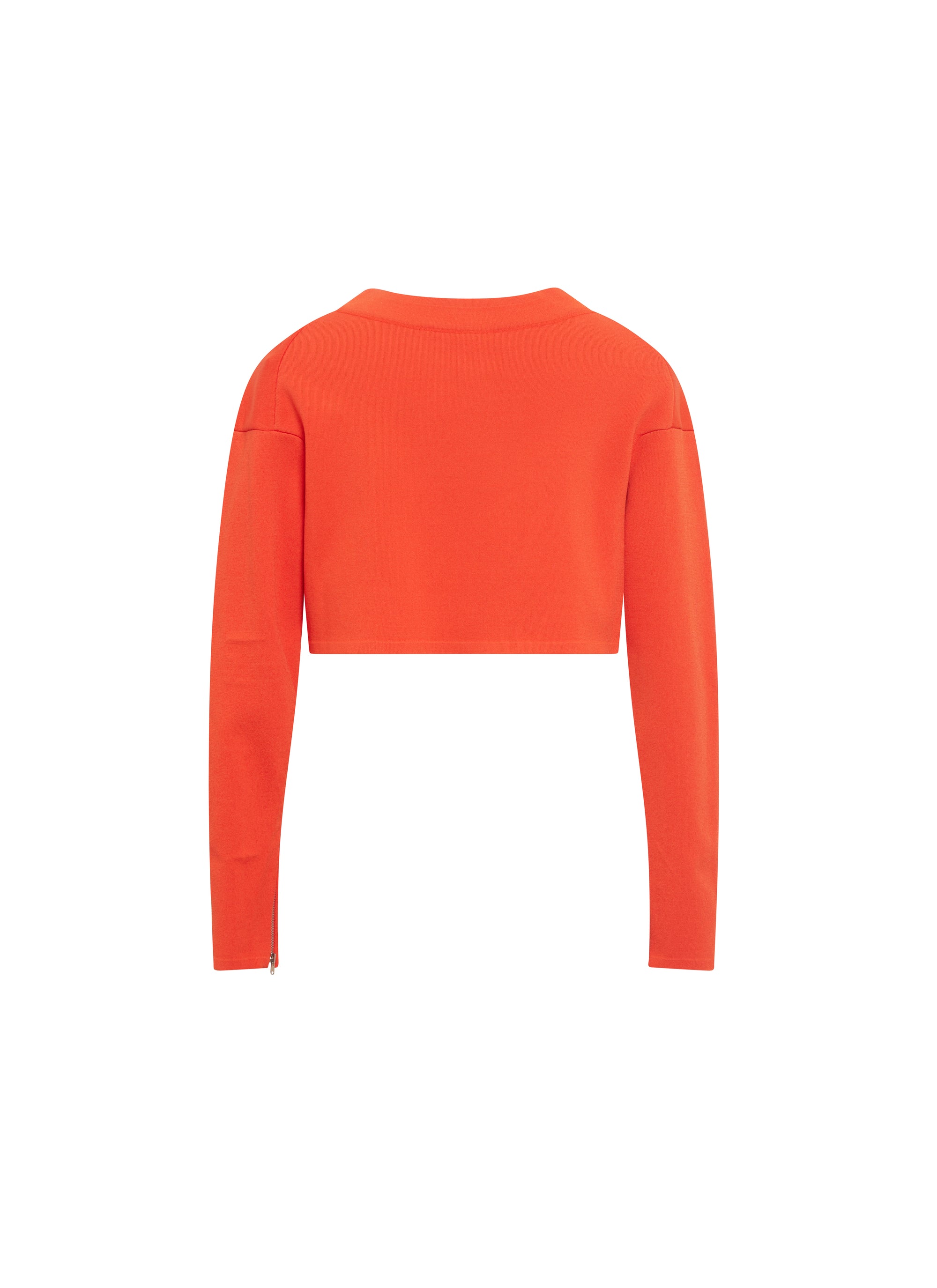 Pull court à manches longues avec zip - Orange Sanguine