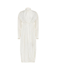 Silk shirt tied at waist - White