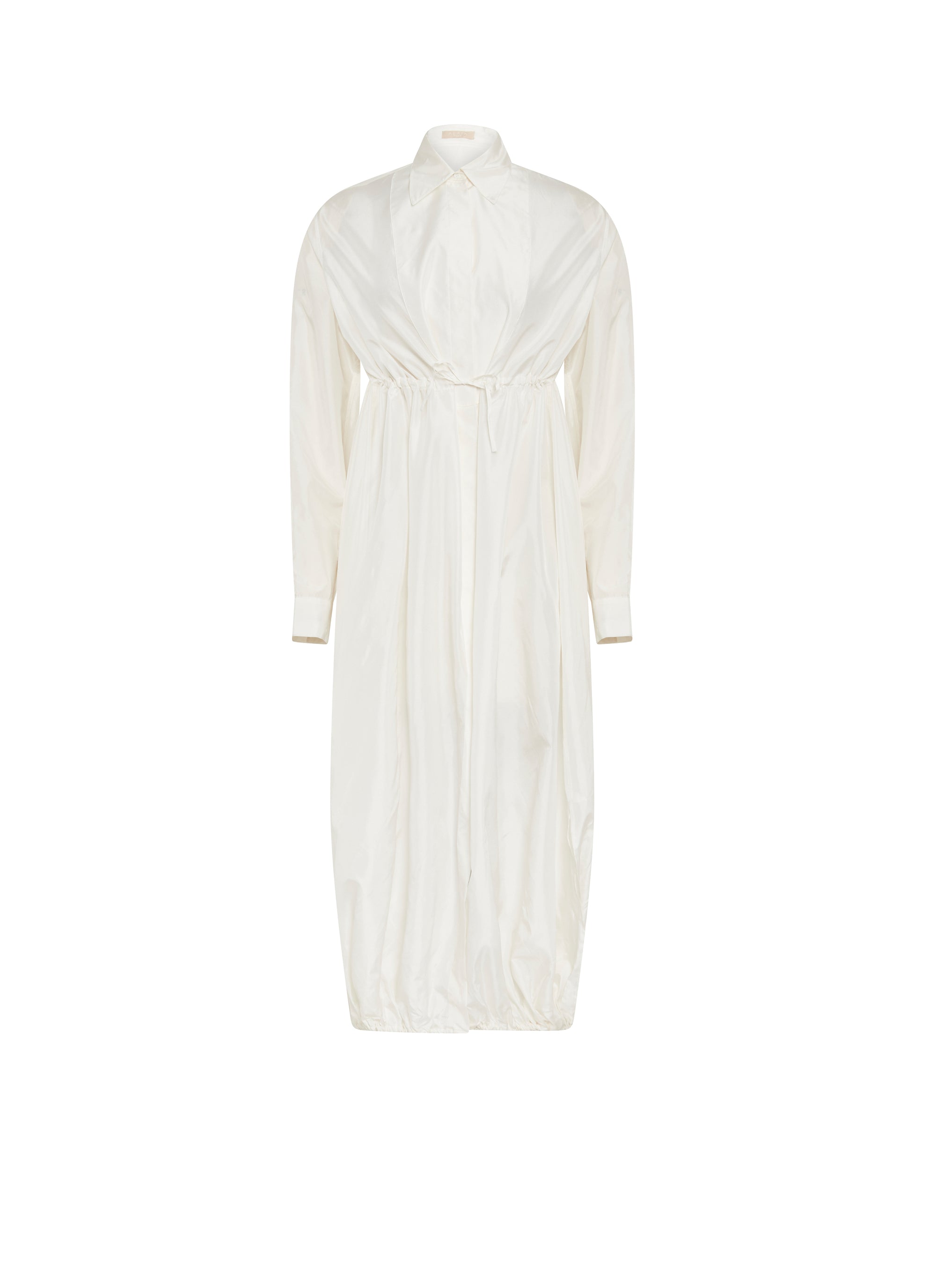 Silk shirt tied at waist - White