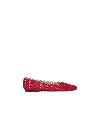Openwork ballerinas in leather - Lacquer