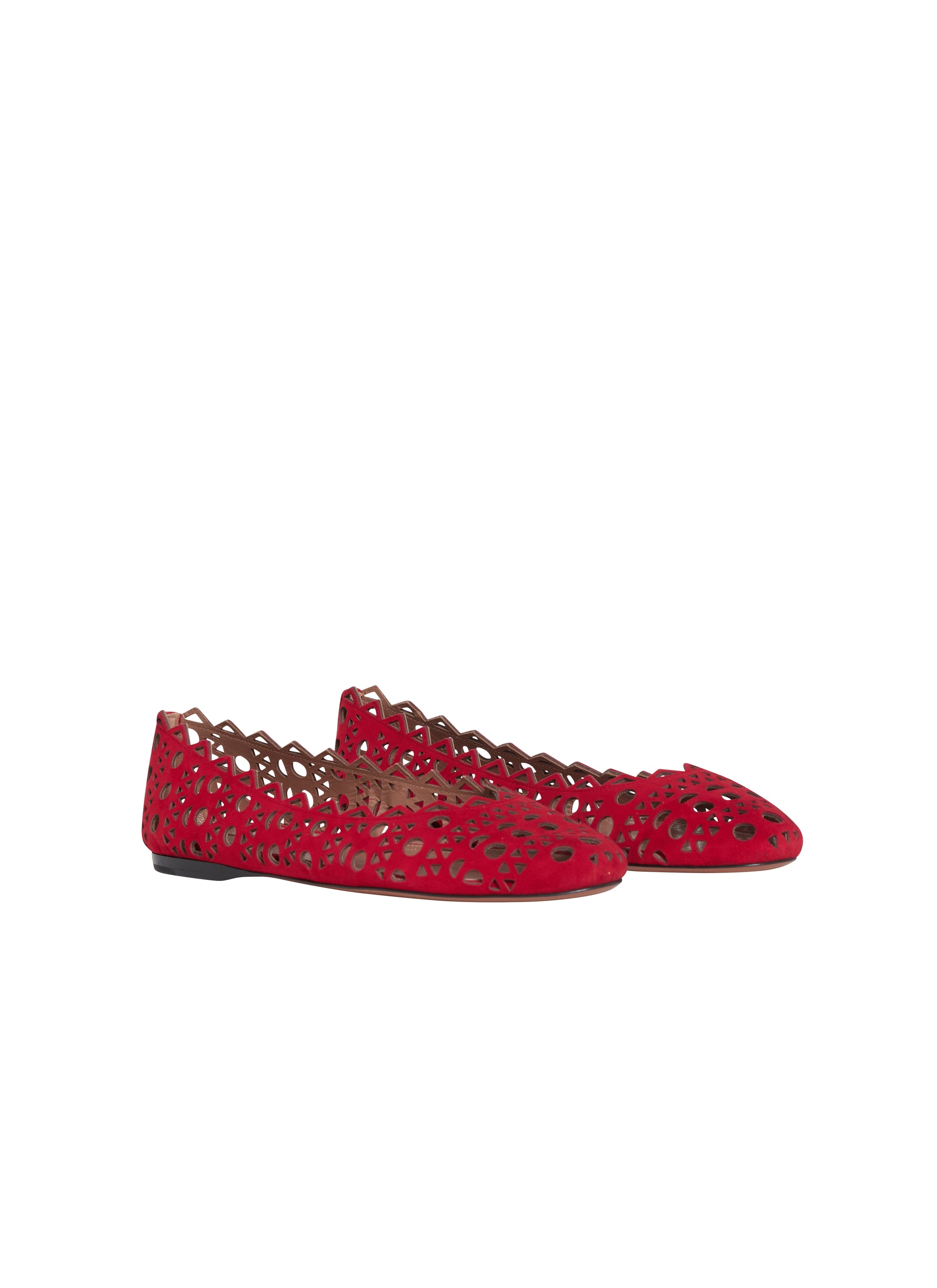 Openwork ballerinas in leather - Lacquer