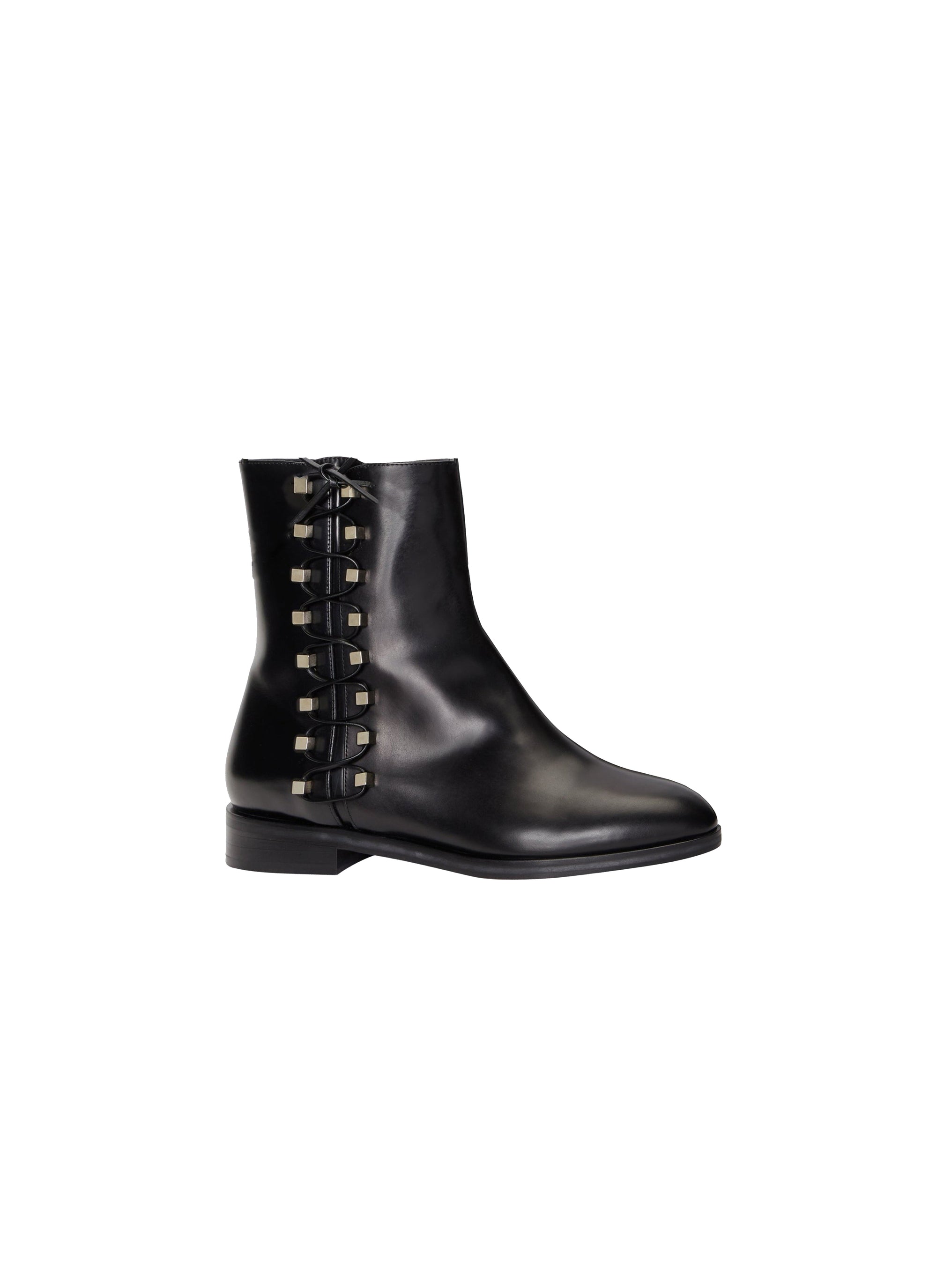 Bottines à plateforme Elegant en cuir - Noir