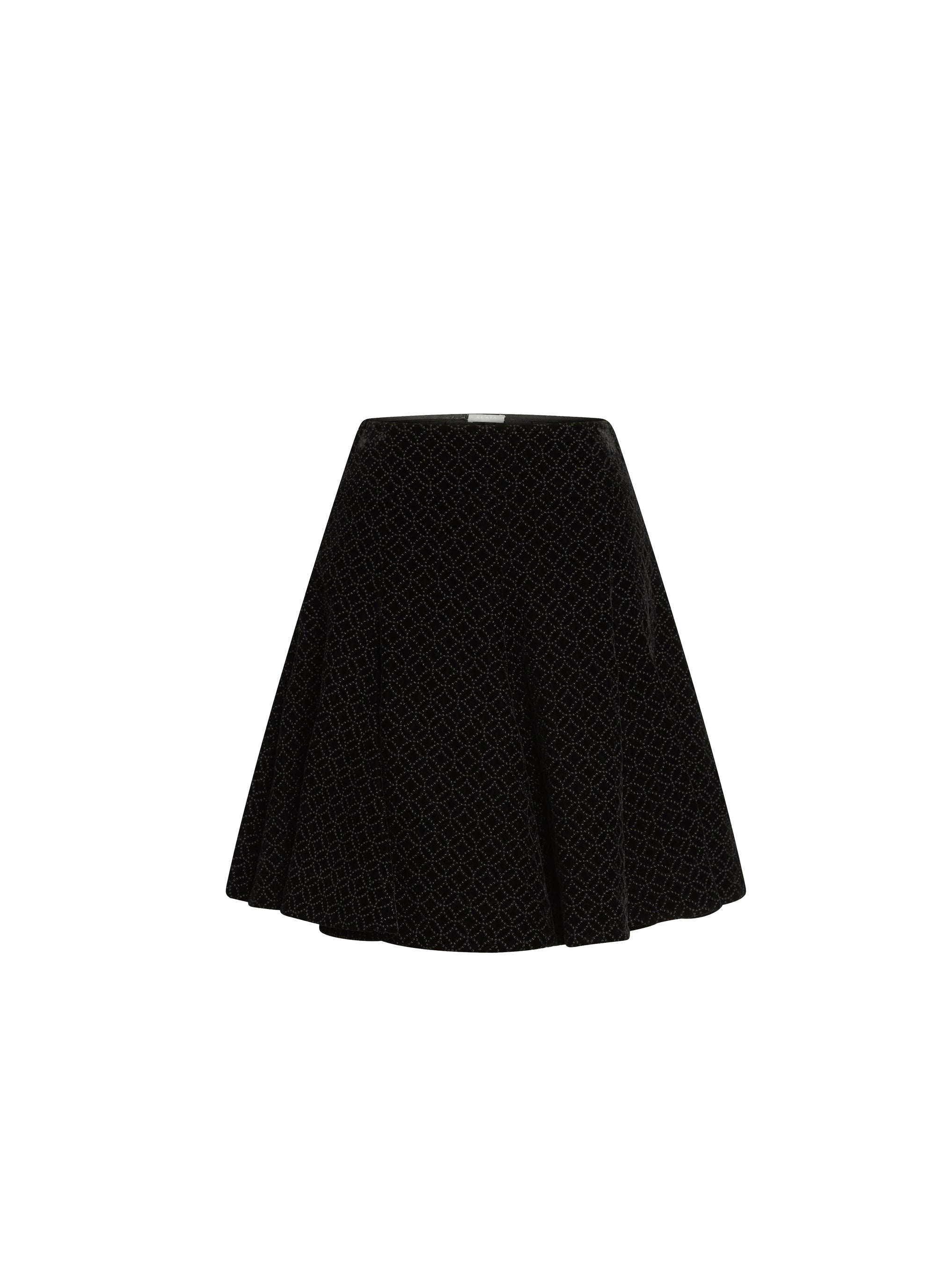 Jupe courte à motif Mussola Arabesque - Noir