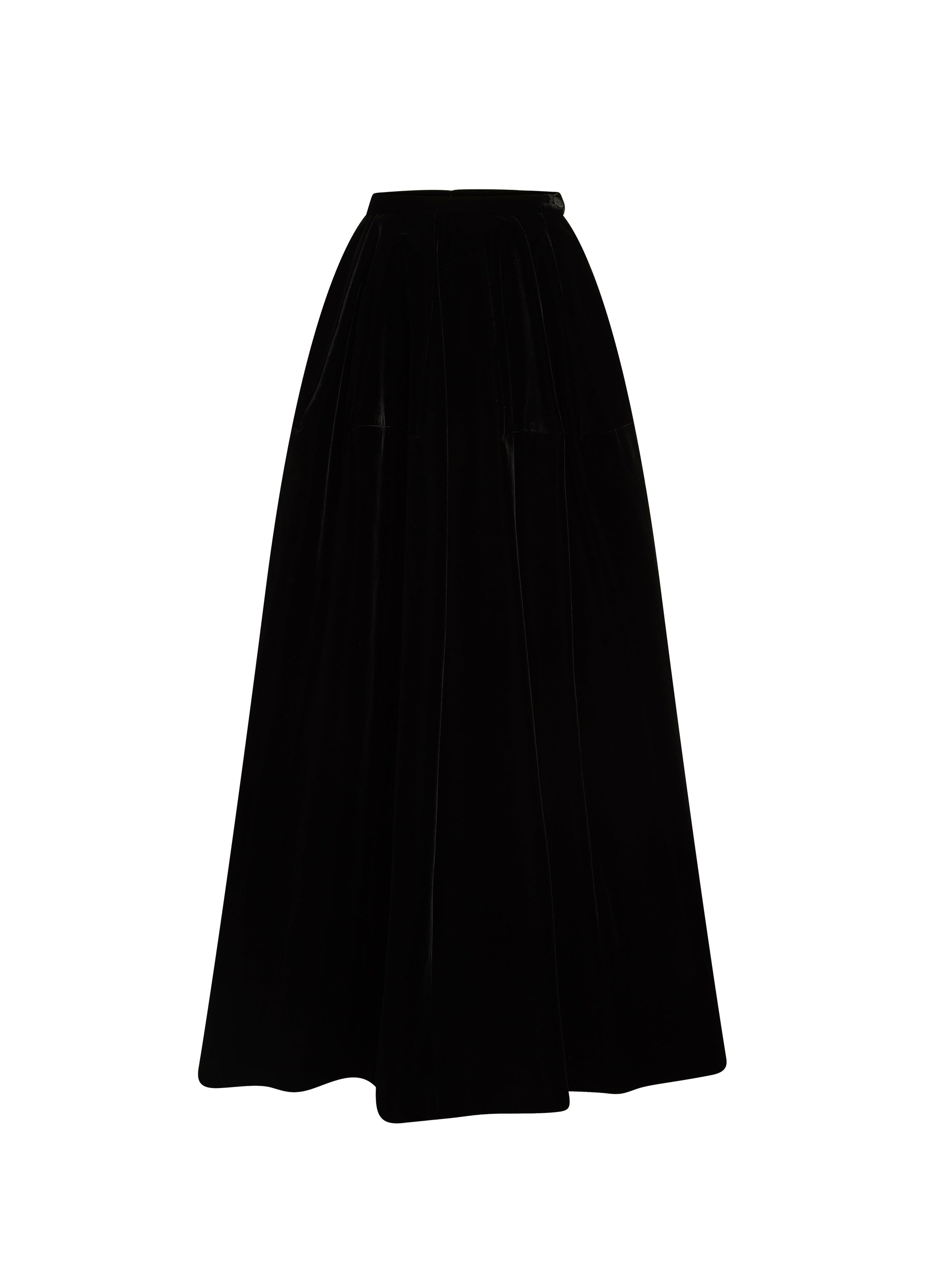 Jupe évasée en velours - Noir