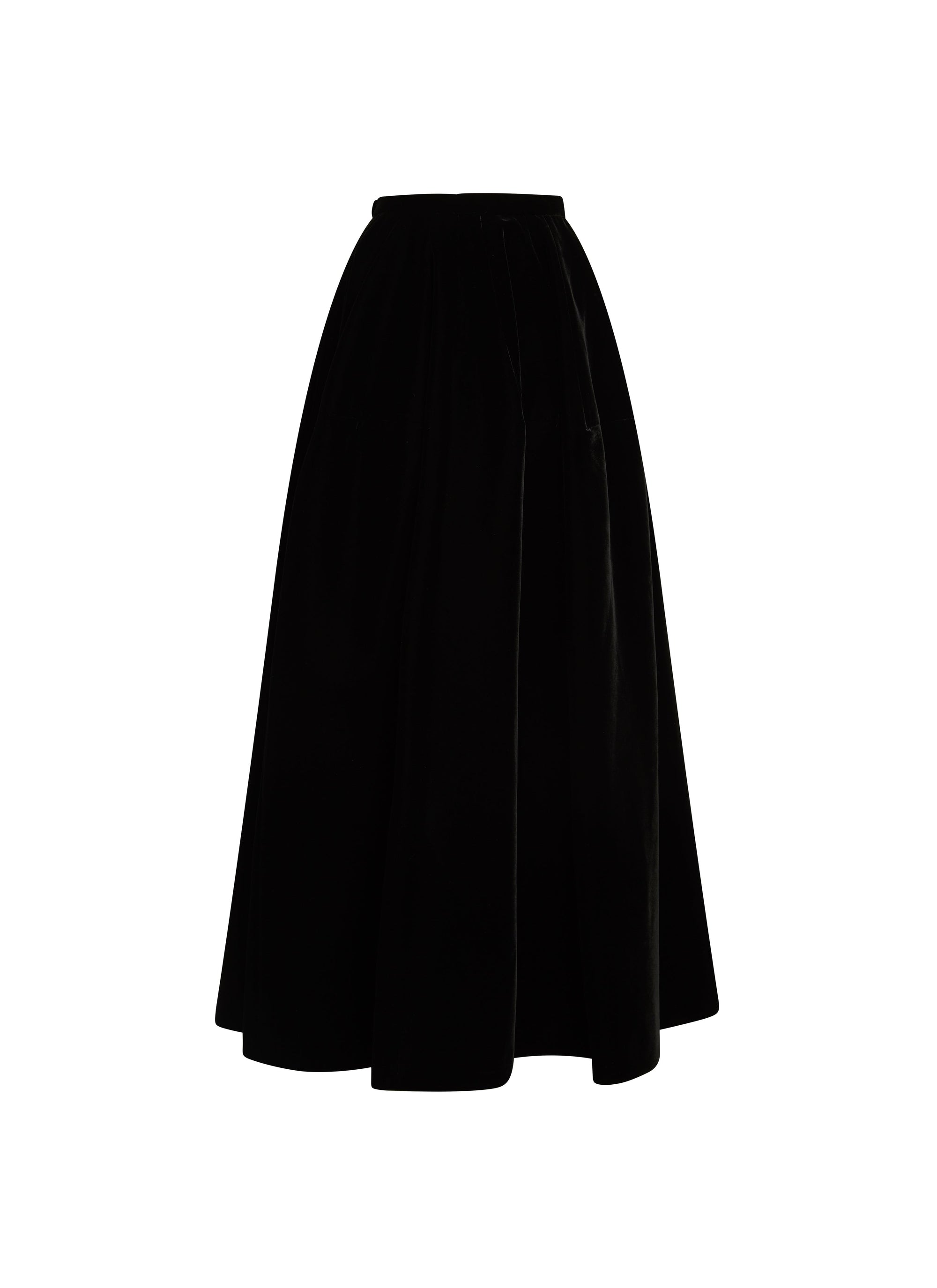 Jupe évasée en velours - Noir
