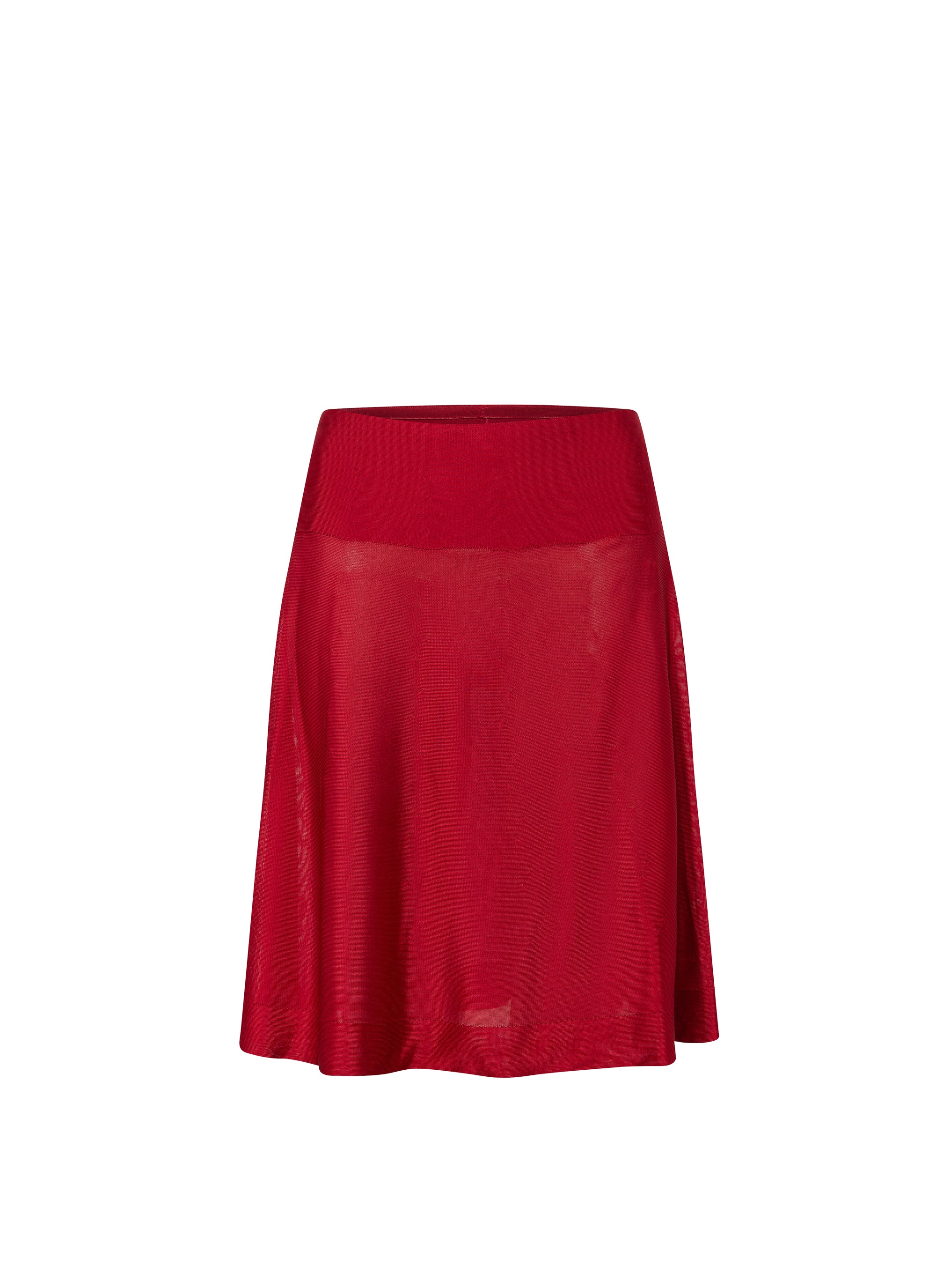 Fond de jupe courte unie transparente - Rouge