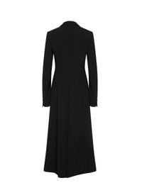 Long structured wool coat - Black intense