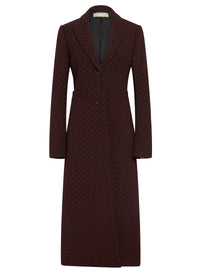 Manteau long structuré en laine - Noir & Acajou