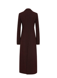 Manteau long structuré en laine - Noir & Acajou