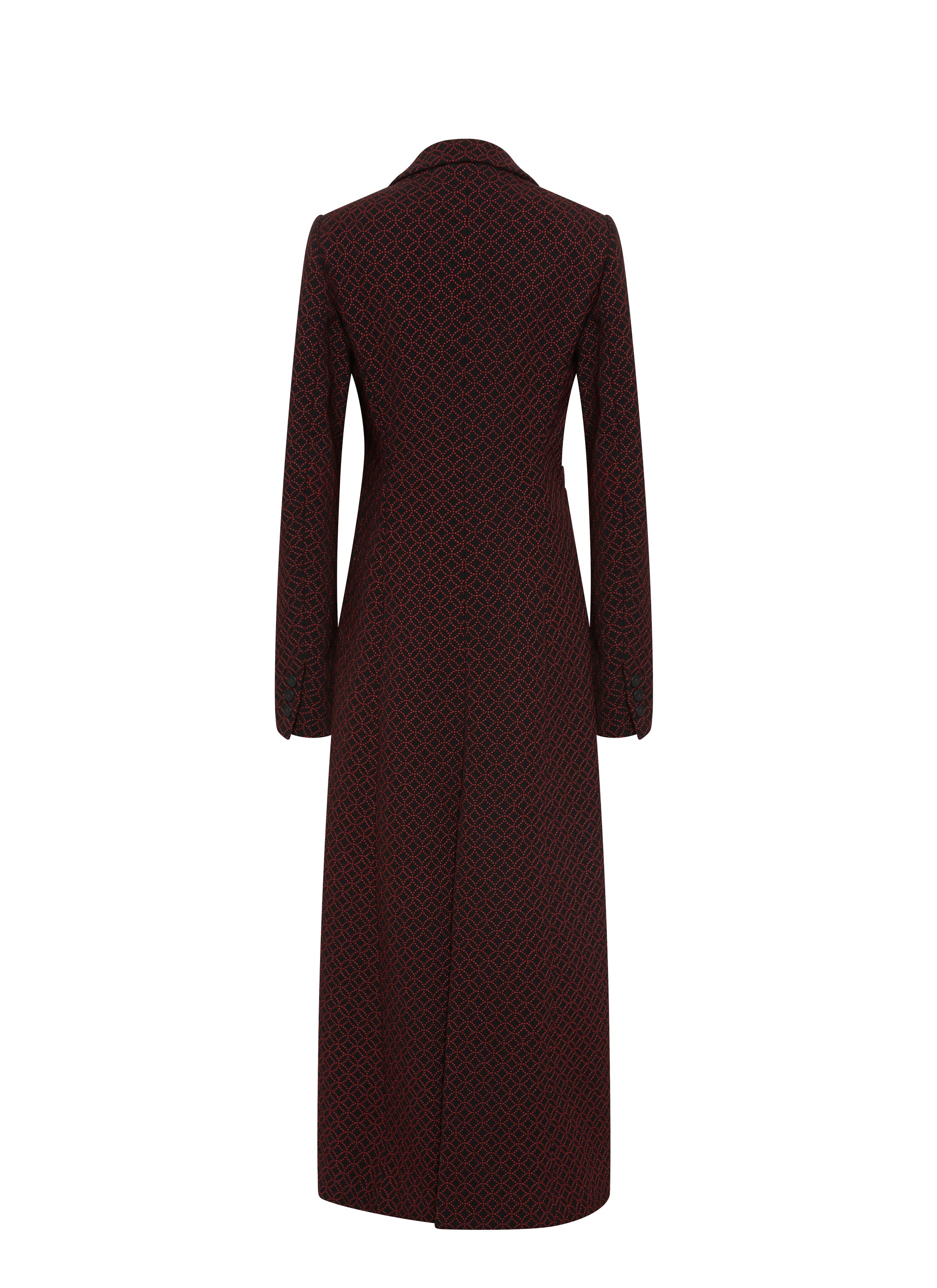 Manteau long structuré en laine - Noir & Acajou