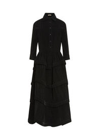 Robe chemise à motif arabesque - Noir