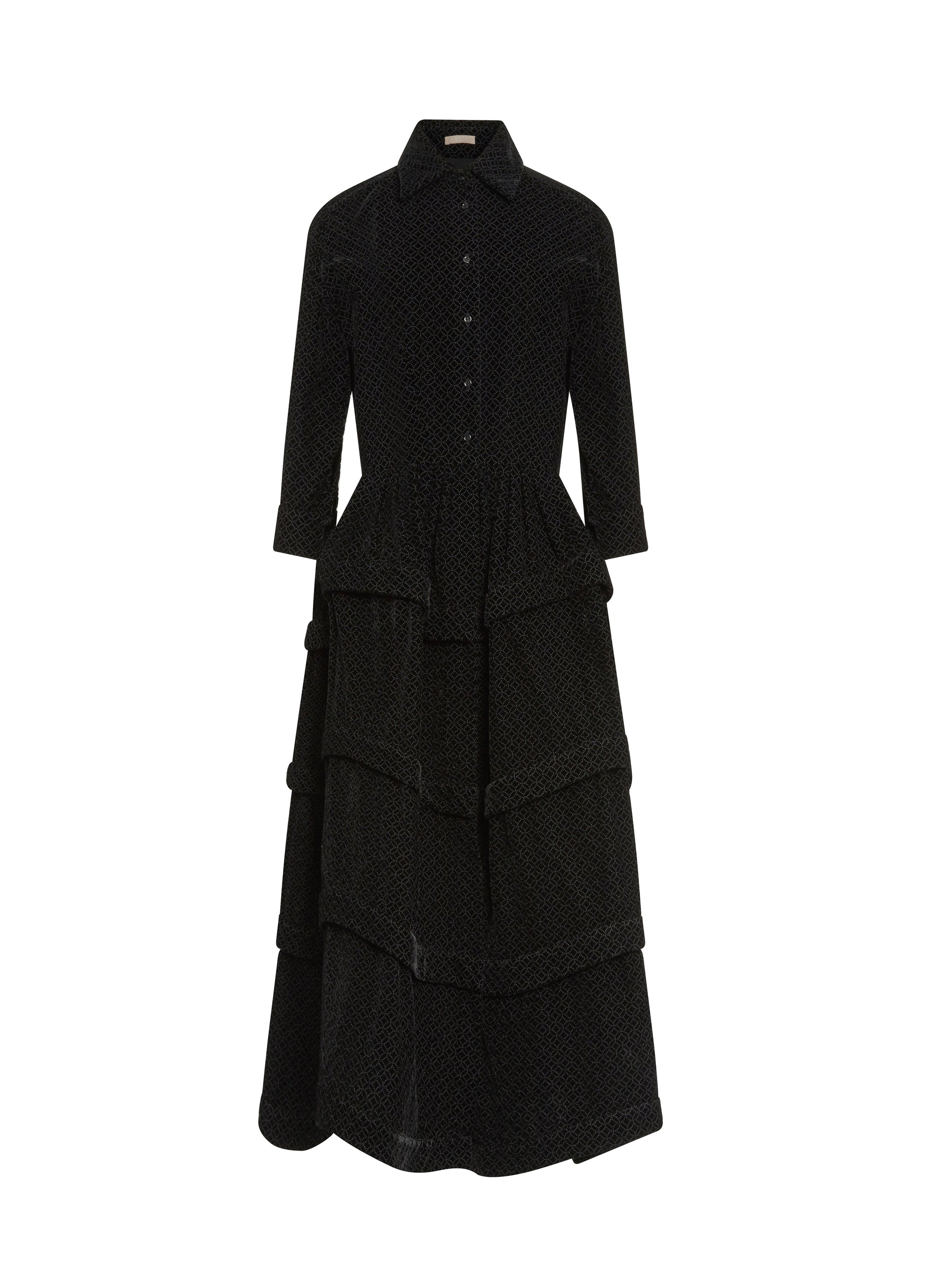 Robe chemise à motif arabesque - Noir