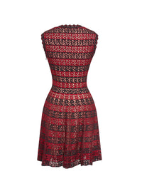 Taranto sleeveless knitted dress - Black & Red