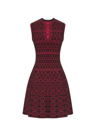 Alhambra mesh sleeveless dress - Black & Pink