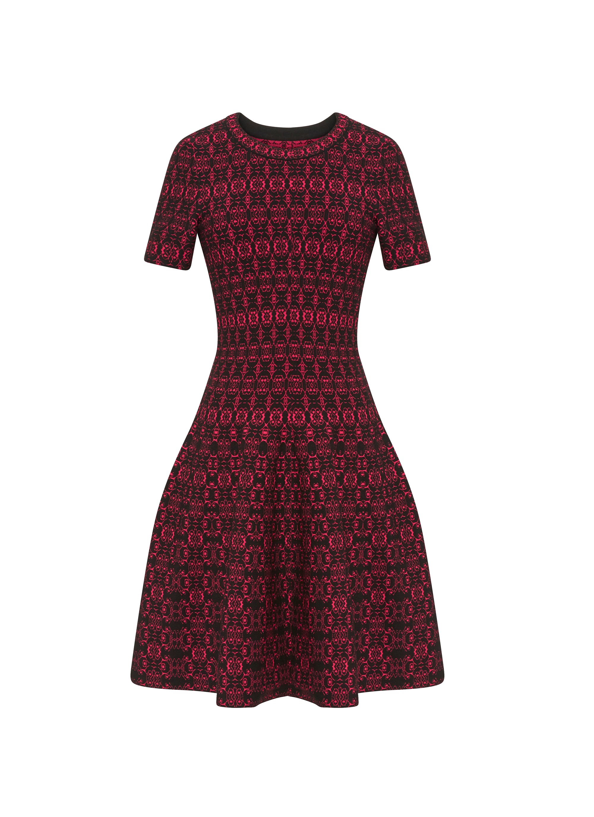 Robe à manches courtes Alhambra en maille - Noir & Rose