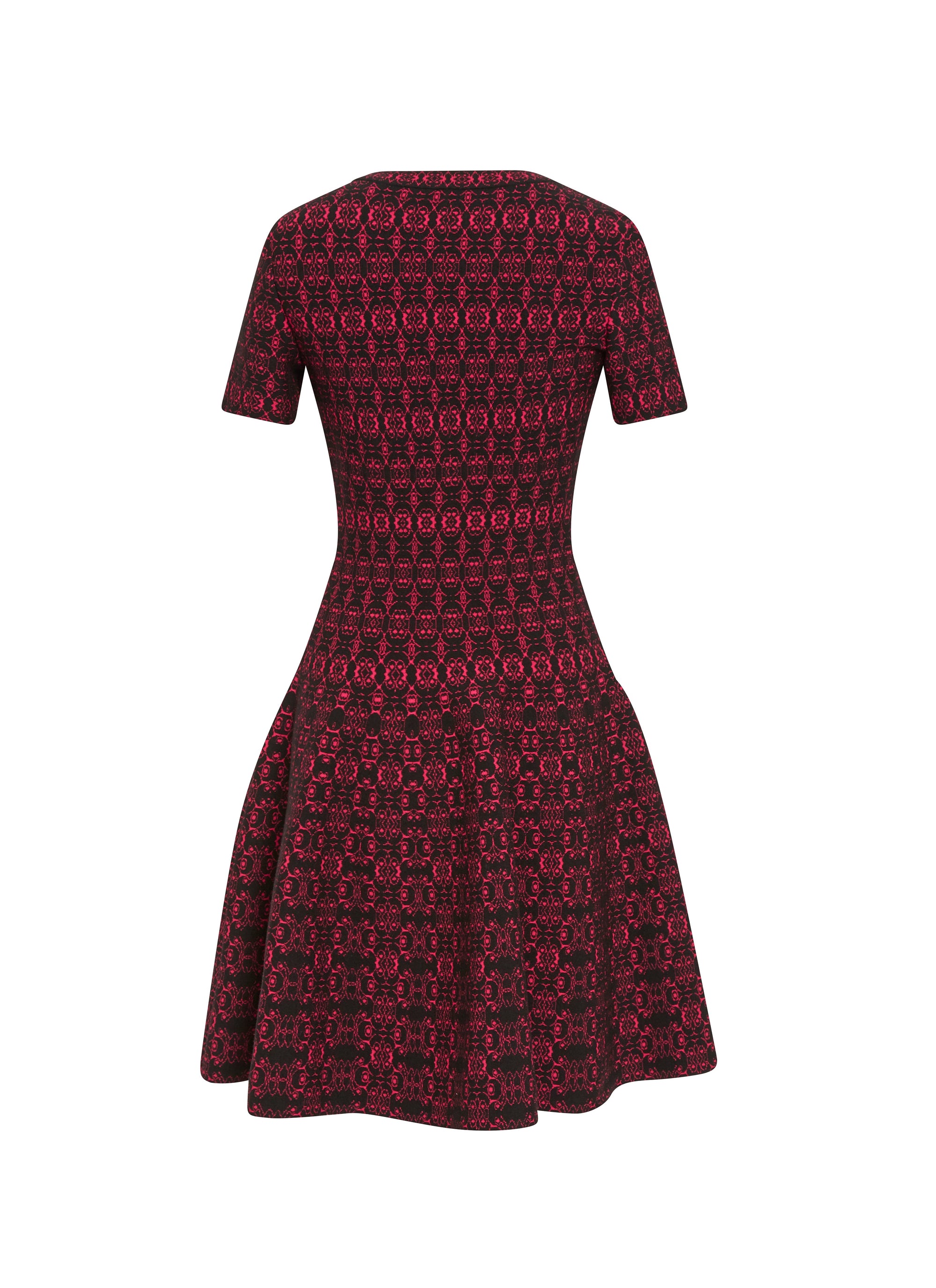 Alhambra knitted short-sleeved dress - Black & Pink