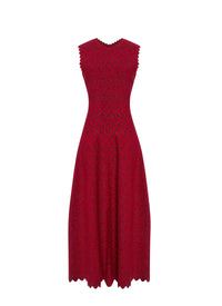 V-neck sleeveless dress - Red & Black