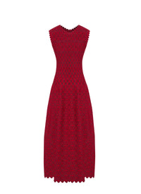 V-neck sleeveless dress - Red & Black