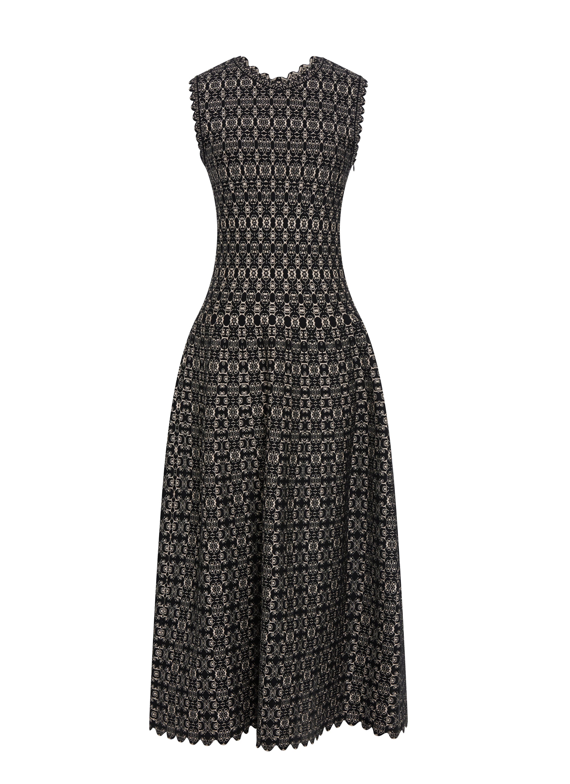 V-neck sleeveless dress - Black & Gold