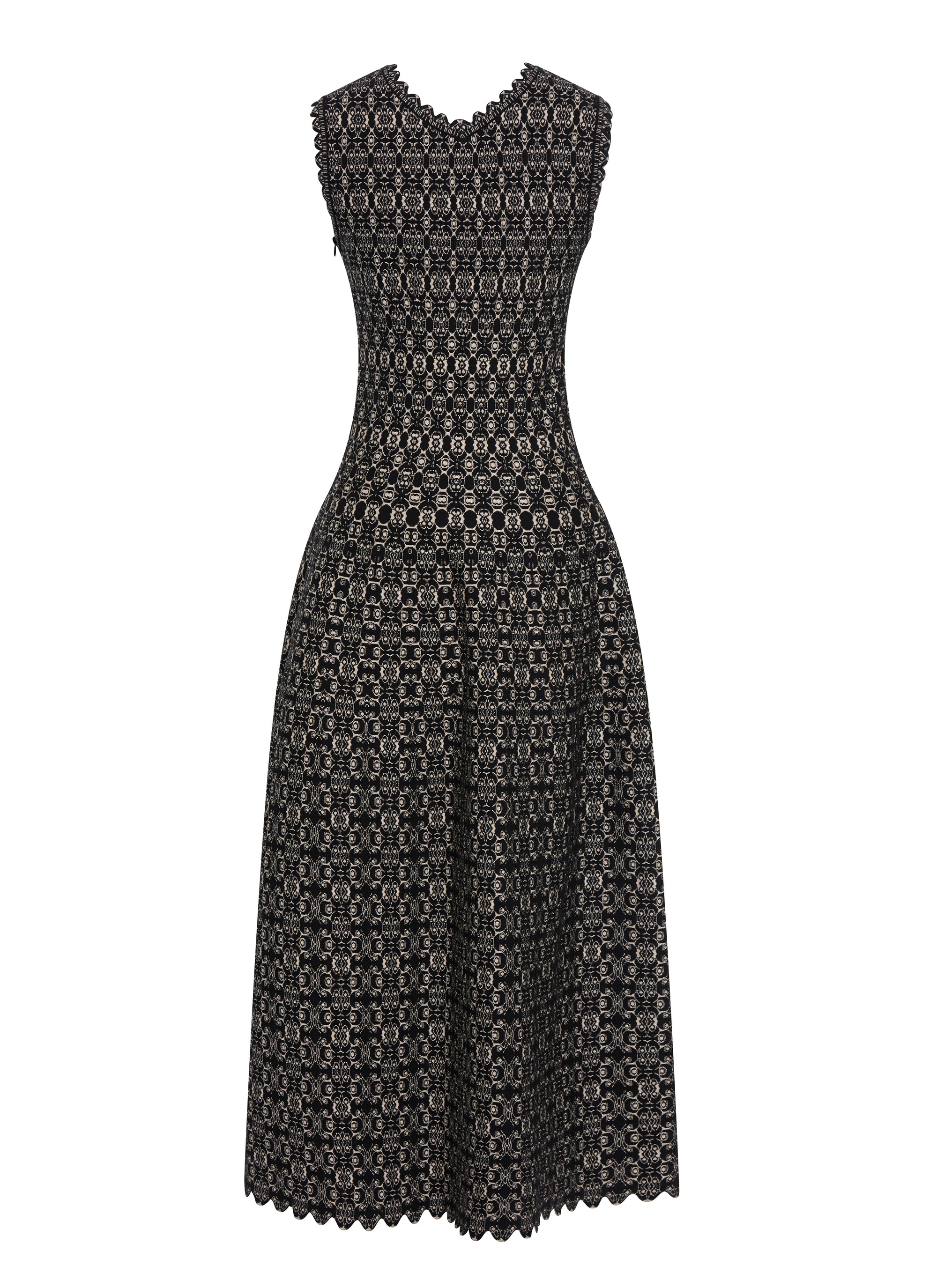 V-neck sleeveless dress - Black & Gold