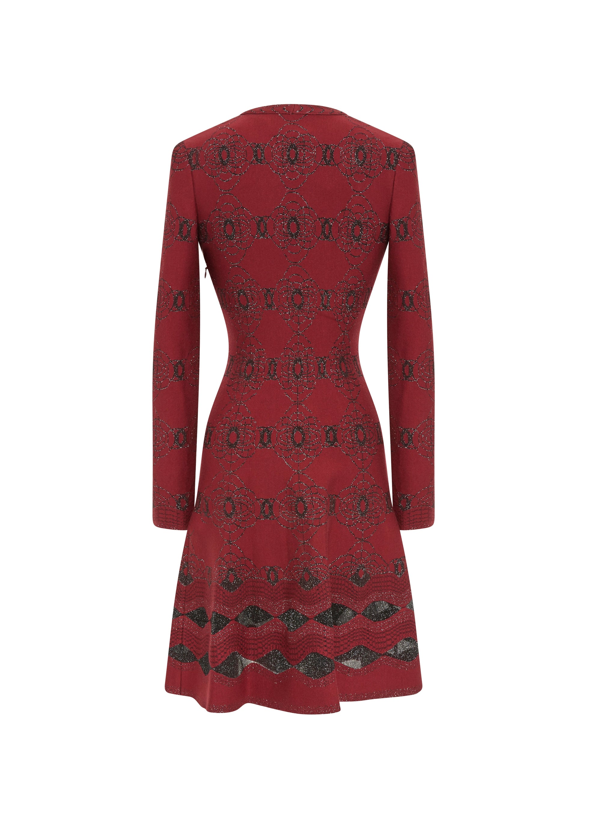 Robe à manches longues Babylone en laine - Acajou