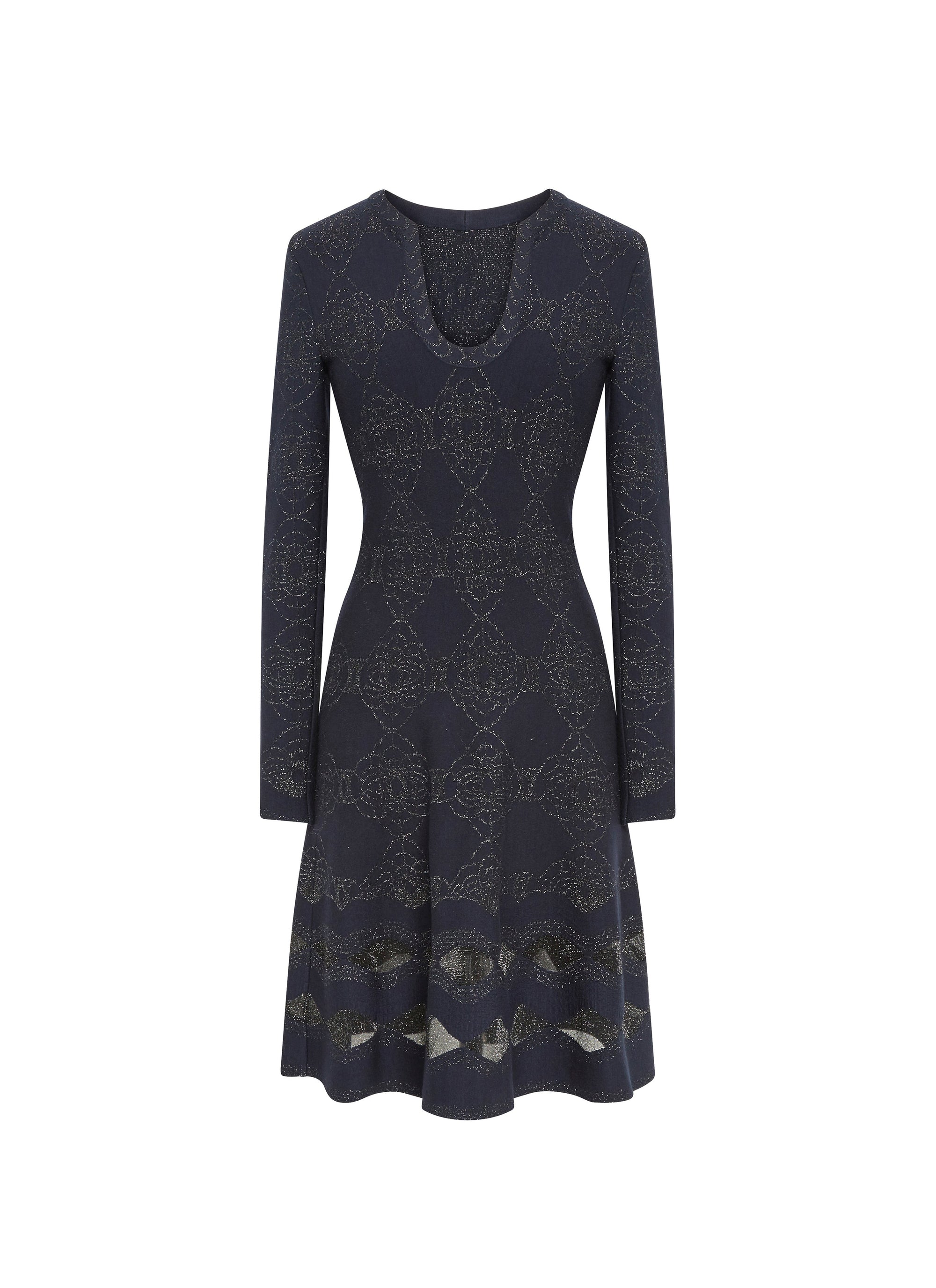 Robe à manches longues Babylone en laine - Nuit