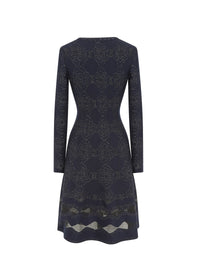 Robe à manches longues Babylone en laine - Nuit