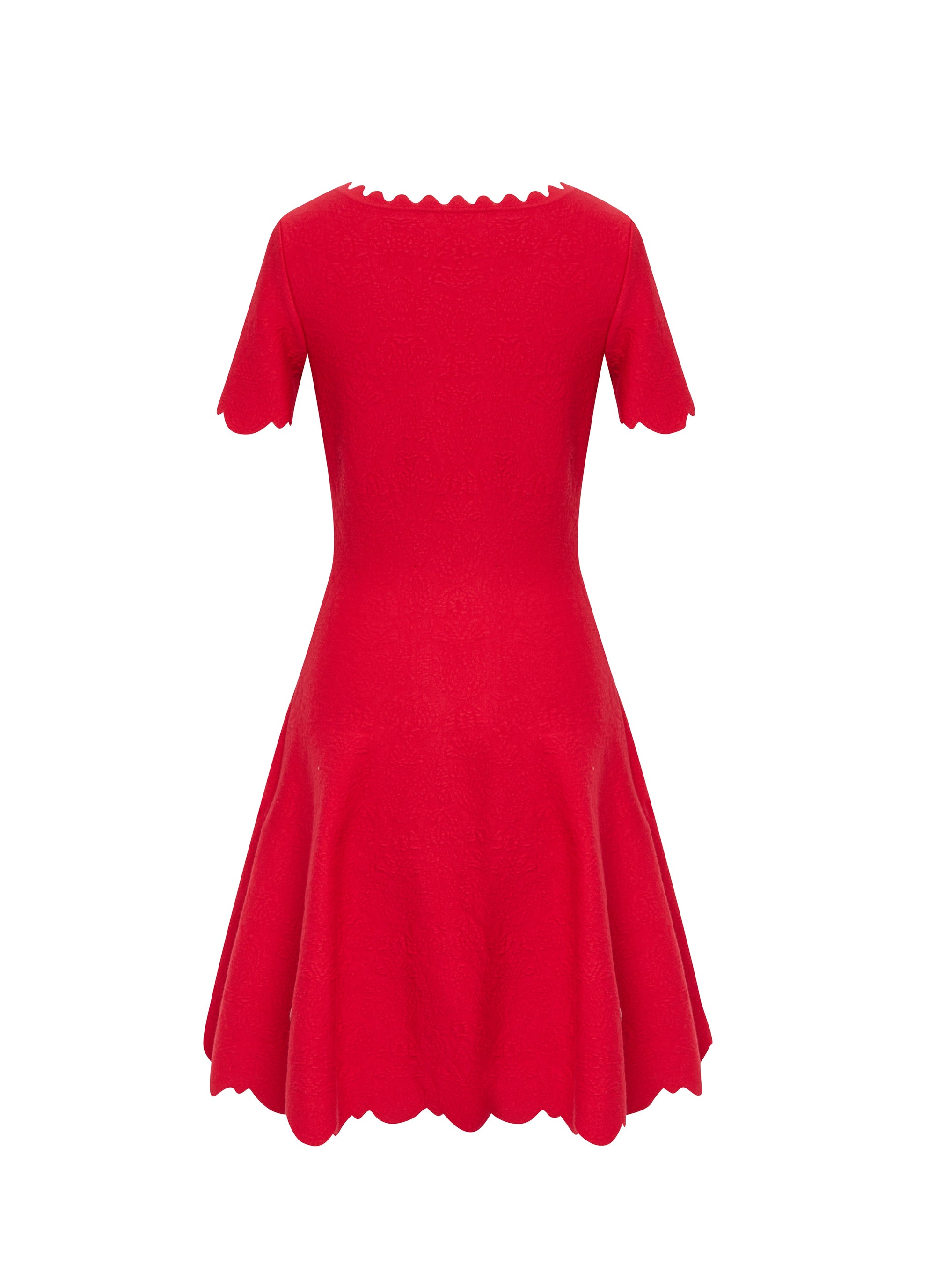 Robe à manches courtes Eden en laine - Rouge