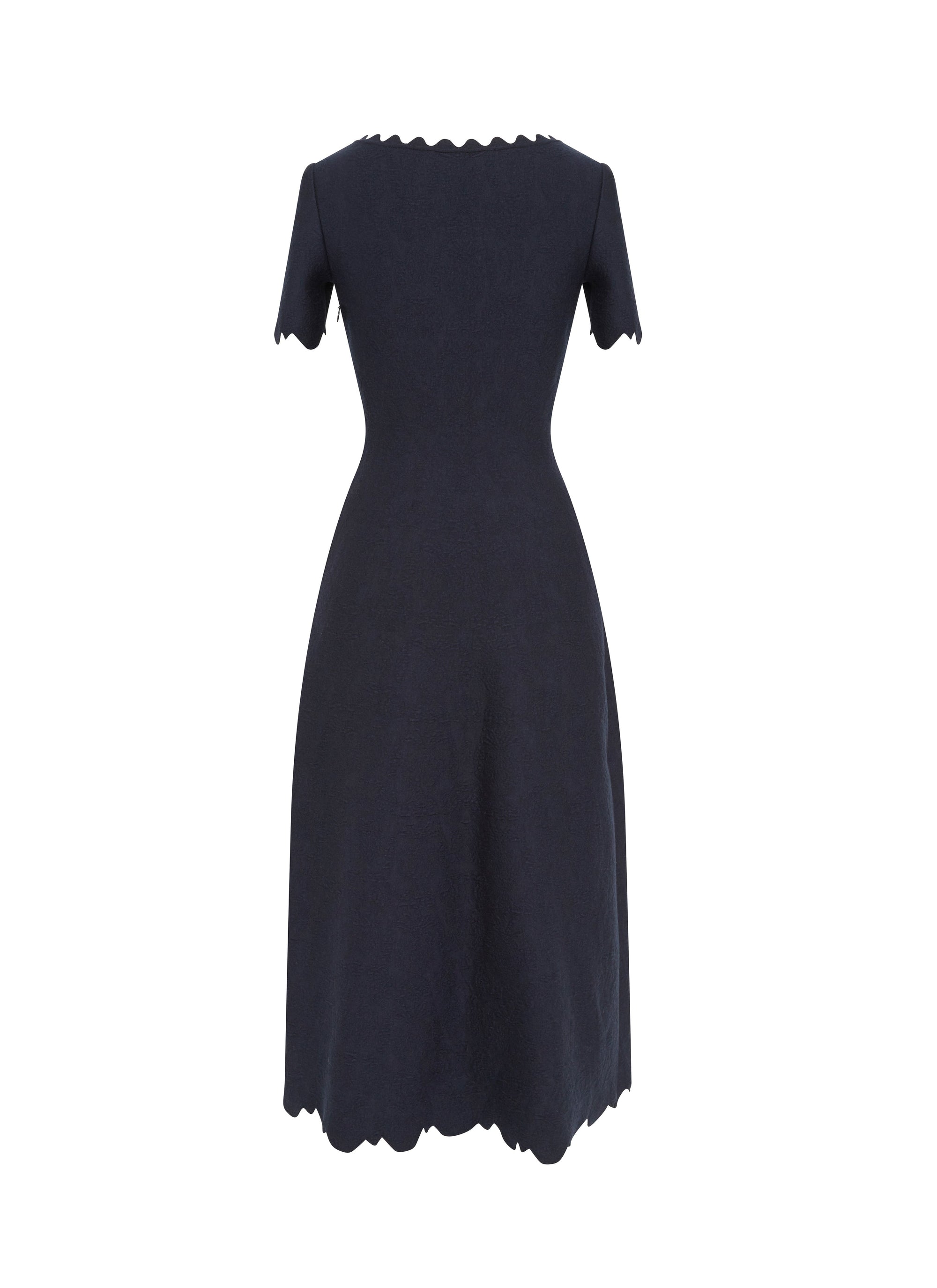 Robe à manches courtes Eden en laine - Nuit