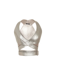 Bustier en cuir - Argent