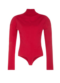 Supreme long sleeve bodysuit in wool - Red