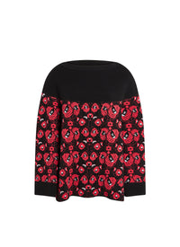 Wool Long Sleeve Sweater - Black & Red